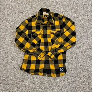 Yellow & Black Levi’s x NFL Steelers Plaid Flannel Shirt S